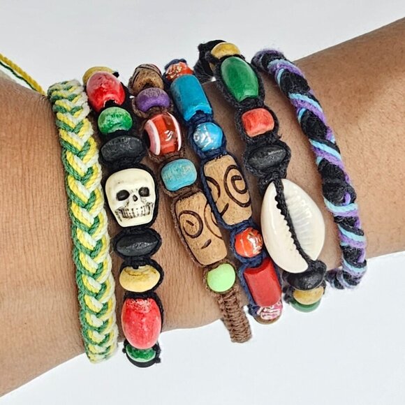 Handmade Rope Bracelets from Mexico (set 6) Multicolor - Picture 2 of 12